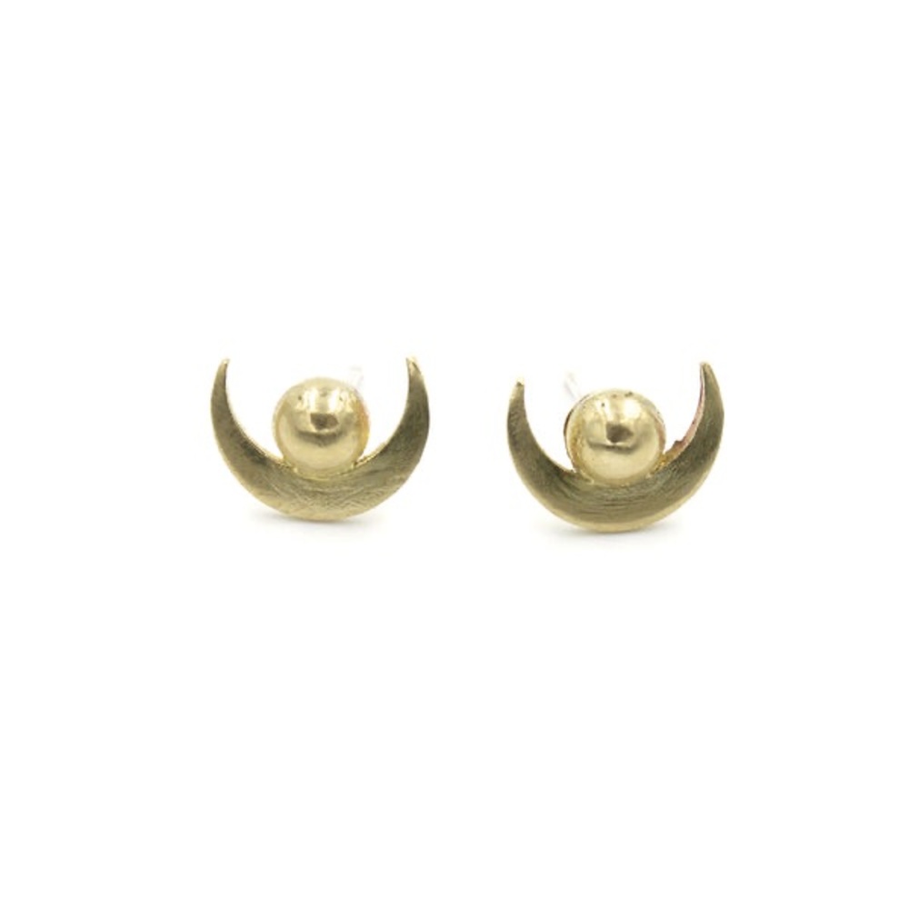 Jessica DeCarlo New York “Moon Rising” Brass Stud Earrings